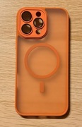 Etui iPhone 16 Pro Max MagSafe z osłoną aparatu półprzezroczyste pomarańcz