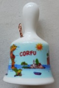 Dzwoneczek ceramiczny z Corfu w Grecji fi 3,3 cm; h 5,2 cm dekoracyjny (1) 