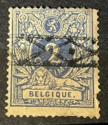 Belgia (Belgique, Belgie), lew przed tarczą z herbem Belgii, 2 centymy