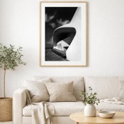 Obraz czarno-biała fotografia architektura nowoczesna minimalizm loft 50x70