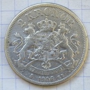 #3843 Szwecja 2 korony 1906 srebro rzadsza 