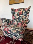 Fotel Ikea uszak kwiatowy wzór