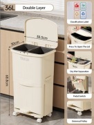 Kuchenny kosz na śmieci do segregacji 36L 68 cm  kółka 