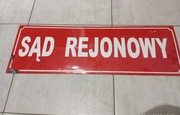 Oryginalna Tablica Emaliowana SĄD REJONOWY – PRL / Vintage – Kolekcjonerska