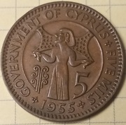 Cypr 5 milimów 1955