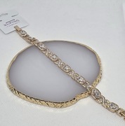 Bransoletka pozłacana 18k cyrkonie.