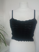 Elastyczny top bluzka czarna rozciągliwa r S/M
