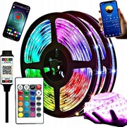 TAŚMA LED TV RGB USB APLIKACJA PILOT 10m NEON ZESTAW LEDY MOCNA USB 5V