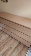 Komoda Malm Ikea 6 szuflad Kraków Strusia 160x78x48 cm okleina dębowa