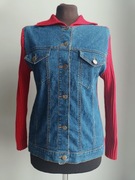 Dzianinowy sweter z jeansową wstawką S/36 M/38