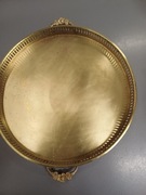 Mosiężna taca z ażurowym rantem sr 32 cm