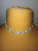 Naszyjnik choker srebrne cyrkonie