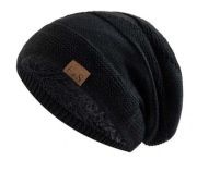 Czapka z ciepła podszewką Beanie - czarna - nowa