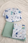 Bawełniany komplet kocyk 50x75 plus poduszka na prezent baby shower