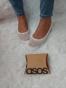 (40) ASOS Design/ Białe baleriny ażurowe z Londynu, NOWE 