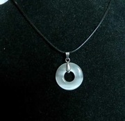 Kamień urody - kwarc biały, kocie oko, delikatny wisiorek Uniseks