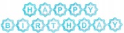 Baner HAPPY BIRTHDAY Niebieski Brokat Śnieżynki Zima Urodziny chłopiec 