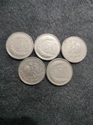 5x 50 groszy 2009r.