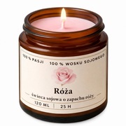 Świeca sojowa Róża 120 ml – ręcznie robiona | Rubinowe Candles