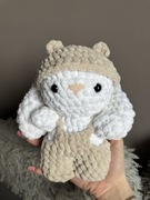 Króliczek, królik w ubranku misia robiony ręcznie na szydełku Handmade