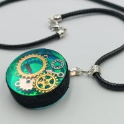 Steampunk  Gothic  Biżuteria Żywica Medalion Rękodzieło