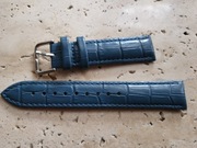 Pasek do zegarka 20 mm skóra naturalna niebieski