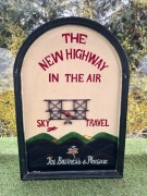 Loft - Stary drewniany szyld / reklama - Sky Travel