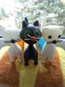 Stara zabawka Prl Kot harmonijka pies Czechosłowacja 1 szt