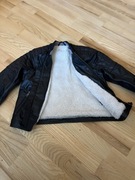 Kurtka dziecięca czarna z ekoskóry ocieplana marki H&M