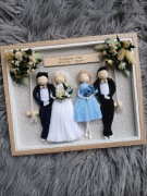 Podziękowanie dla rodziców na ślub pamiątka ramka rodzina z makramy