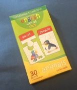 Gra edukacyjna Adamigo - 30 puzzli 2-elem. English words Animals Zwierzęta