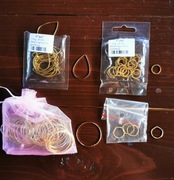 Bazy do tworzenia biżuterii stal chirurgiczna, kółka i krople pozłacane