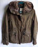 Kurtka Bershka r. XS parka khaki futro