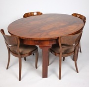 ART DECO, STÓŁ Z KRZESŁAMI THONET, PO RENOWACJI, ORZECH, ANTYK, RETRO