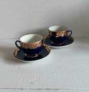 Filiżanki porcelanowe, Łomonosow, kobalt, złoto