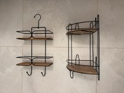 Półki łazienkowe dwupoziomowe bambusowe zawieszane