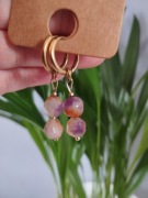 Kolczyki 25mm kamienie naturalne kolorowy chalcedon 