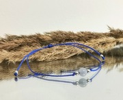 Bransoletka kamienie naturalne akwamaryn hematyt niebieska zodiak ryby 