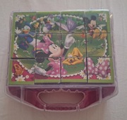 Clementoni, Myszka Minnie, klocki w walizce, 12 szt., 6 układanek 