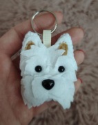 West highland white terrier -pies rasowy, rasa,brelok dla wielbicieli psów.