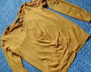 Musztardowy, rozpinany sweterek Amisu, XL