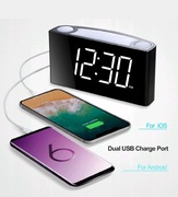 Cyfrowy budzik nocny z lampką i padem wibracyjnym pod poduszkę