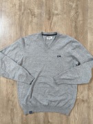 Klasyczny Szary Sweter Diesel, V-neck, Rozmiar XL