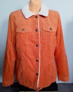 Sztruksowa pomarańczowa kurtka z kożuszkiem rozm.42