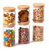 Zestaw 6 Szklanych Słoików Do Przechowywania 3x450 ml + 3x700 ml