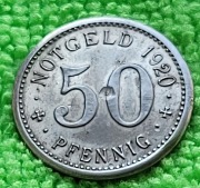 1920 Niemcy-miasto Menden 50 pfennig, pieniądz zastępczy 