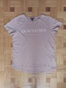 Beżowa, brudny, pudrowy róż koszulka z napisem, Amisu M