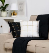 Sinsay poszewki na poduszkę glamour złoto biało czarna 2 sztuki komplet NEW