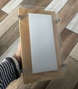 Lampa Plafon 16x28 szkło + drewno