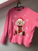 Sweter świąteczny House oversize różowy M nowy zima pinterest tiktok